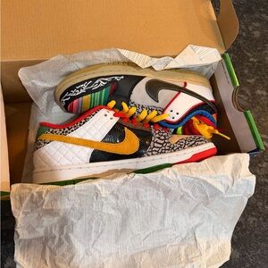 Nike Kids Multicolor Low-Top Sneakers with Yellow Swoosh